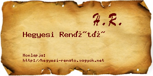 Hegyesi Renátó névjegykártya